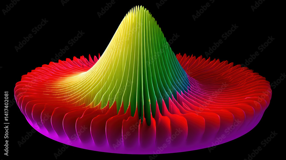 Poster quantum mechanic, 3d representation of an electron's wave function illustrating quantum mechanics in