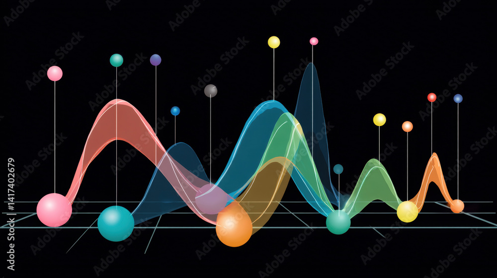 Poster quantum mechanic, feynman diagram illustrating particle interactions in a vibrant and engaging style