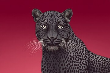 Majestic Black Leopard Portrait Dark Elegance.