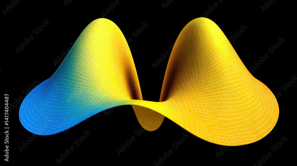 Poster quantum mechanic, an artistic representation exploring the concept of uncertainty through abstract v