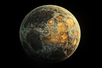 Close-up view of a rocky planet displaying craters and surface textures in deep space
