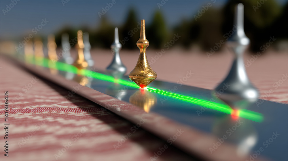 Poster quantum mechanic, depiction of a quantum eraser experiment illustrating quantum mechanics principles