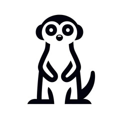 Obraz premium 흰 배경, 미어캣, 픽토그램 아트, jpeg (white background, Meerkat, pictogram art, jpeg)