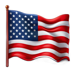 Fototapeta premium American flag waving with vibrant colors and detailed design