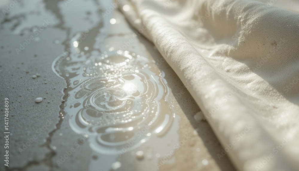 Poster water reflection on smooth surface indoor setting photography minimalist environment close-up view v