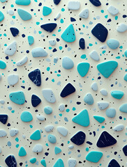 blue tone terrazzo  texture background 2