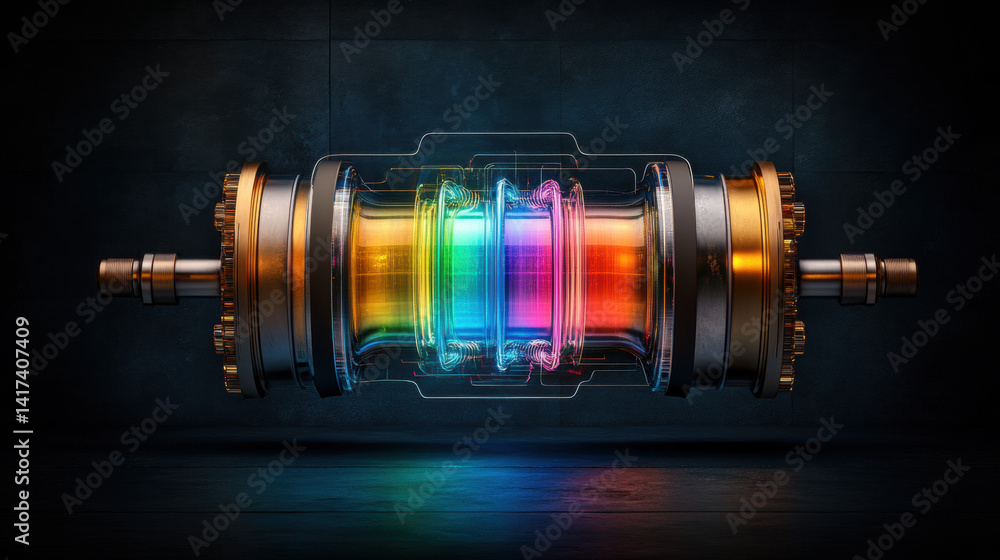 Poster quantum mechanic, illustration of a superconducting qubit used in quantum computing technology.