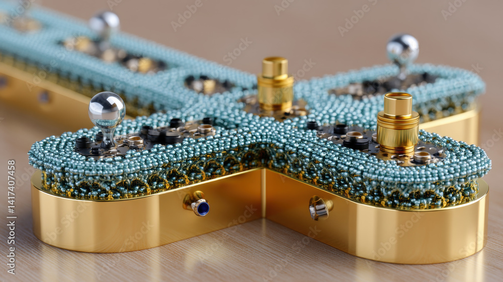 Poster quantum mechanic, illustration of a superconducting qubit used in quantum computing applications.