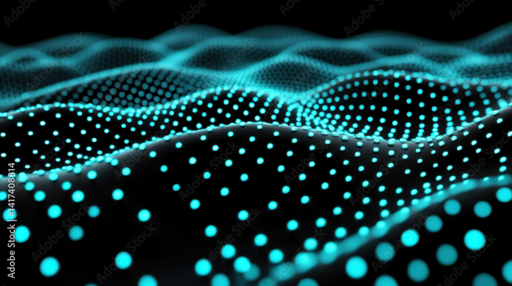 Aufkleber quantum mechanic, a visualization depicting a quantum field permeating space, showcasing intricate p