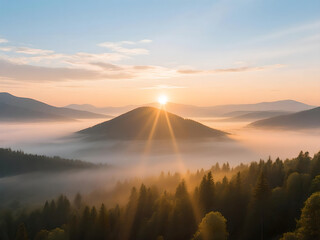 sunrise in the mountains