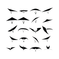 Naklejka premium Silhouettes Set of Glider, Sky Soar