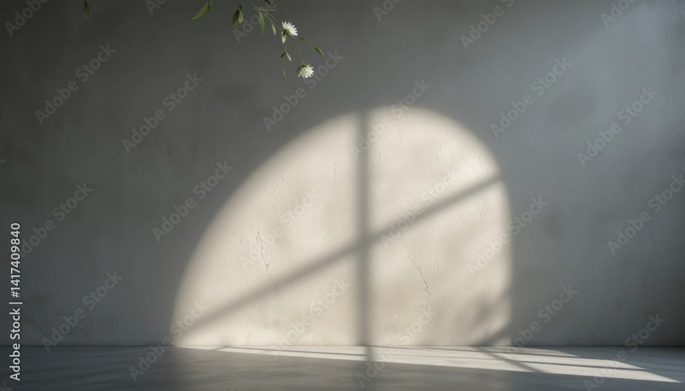 Poster shadow play as art captivating light patterns on wall in minimalist space interior design calm envir