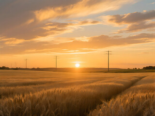 sunset in the field