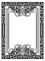 Engraved Ornamental Frame Border Outline for Templates