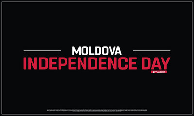 Moldova Independence Day on a black background, Vector design of Independence Day of Moldova, Typographic Design of Moldova National Day, Flag typography of Moldova