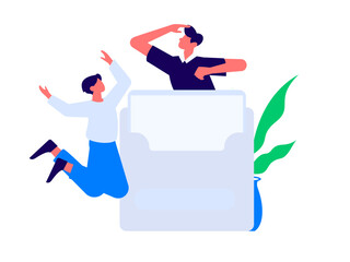 Holiday shopping people doing e-commerce online shopping flat vector concept operation hand drawn illustration
