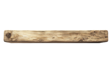 Wooden beam texture isolated on PNG transparent background, cut out