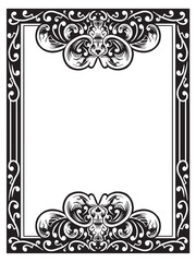 Classic Ornamental Poster Frame Outline in Etched Style