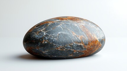 Artistic black rock hamburger sculpture on clean background high resolution picture