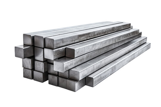 Stacked metal bars (2) isolated on PNG transparent background, cut out