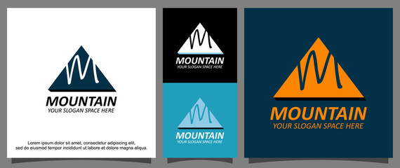 Modern M letter and triangle logo template