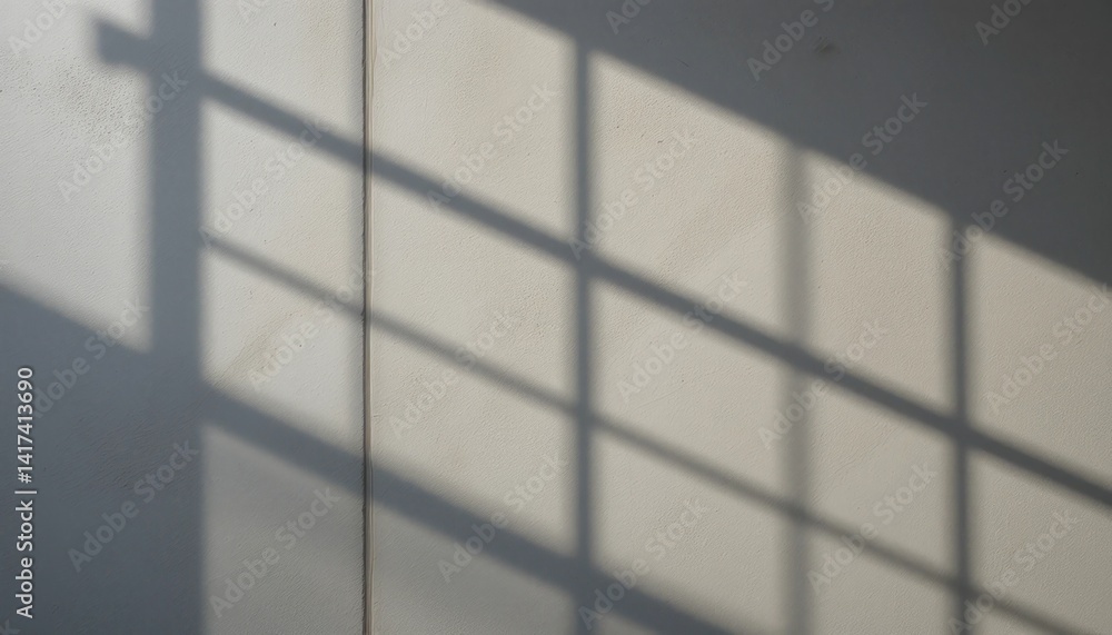Poster captivating shadow play artistic patterns cast by window grids on wall indoor space image capture mi