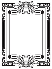 Classic Vintage Ornamental Border Monochrome Style Art