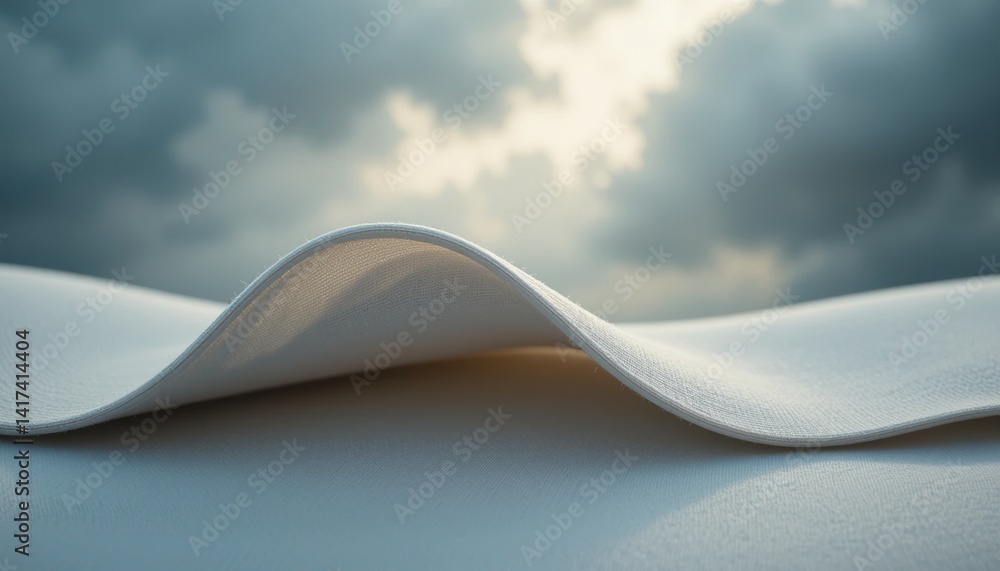 Poster graceful fabric wave natural setting abstract photography cloudy skies close-up perspective textile 
