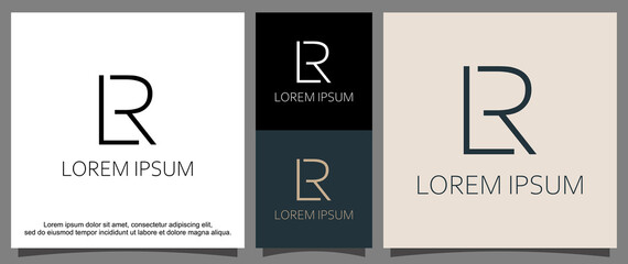 Letter L and R logo template