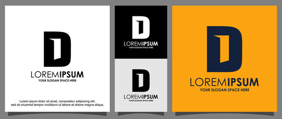 Modern letter D and chat logo design