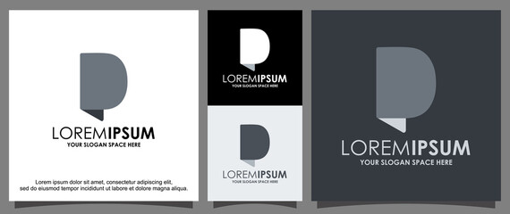 Modern letter D and chat logo design