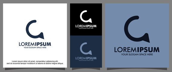 Modern C letter and chat logo design