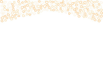 ハート柄の背景 橙系の3色 フチハート