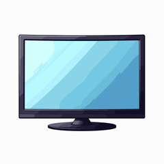 Flat-screen television with blue screen