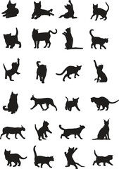 Cats silhouettes design template
