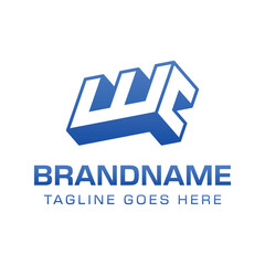 Obraz premium Letters WC 3D Monogram Logo, Symbolizes strength, dynamism, and technology