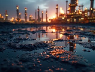 Industrial Sunset Reflections