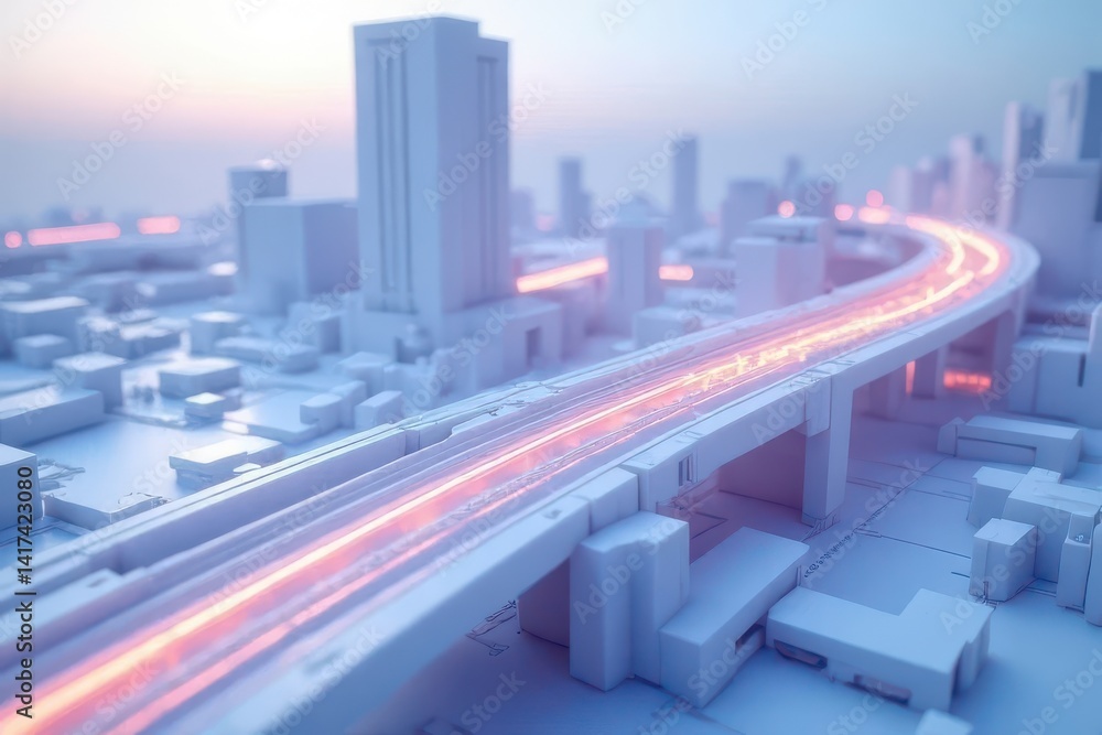 Poster hyperloop test track for futuristic mobility development highlighting high-speed innovation