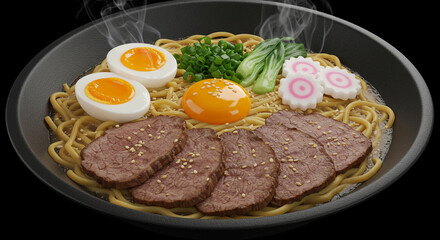 Beef Ramen Noodle Bowl, Generative AI