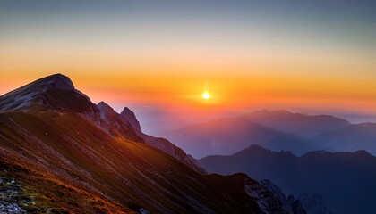 Obraz premium Sunset on a mountain