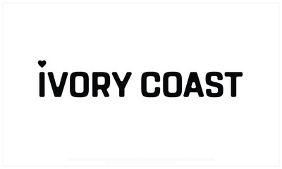 I love Ivory Coast, I love Ivory Coast typographic design with flag typography and heart on white background, Vector design of I love Ivory Coast, Ivory Coast National Day Design
