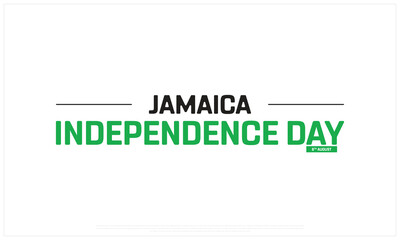 Jamaica Independence Day on a white background, Vector design of Independence Day of Jamaica, Typographic Design of Jamaica National Day, Flag typography of Jamaica