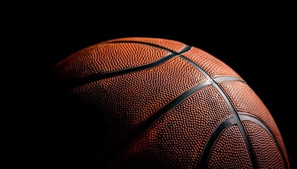 Fototapeta premium Close Up Of Basketball Against Black Background