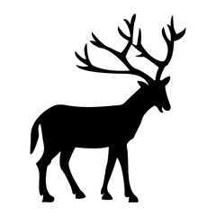 minimalist of a leaping deer Silhouette vector illustration. Black Deer Vector Art, Icons, Silhouette Deer Vector