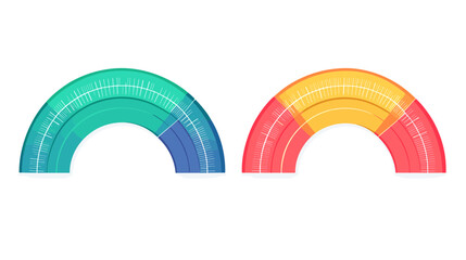 Fototapeta premium Abstract Colorful Semicircle Charts Data Visualization
