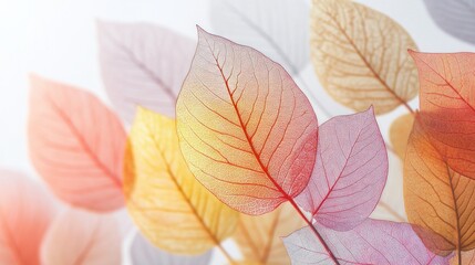 Obraz premium Delicate, translucent autumn leaves