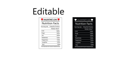 Valentines day nutrition template ,Valentine's Day Nutrition Facts Design. Valentines day nutrition template . nutrition facts table of love.
