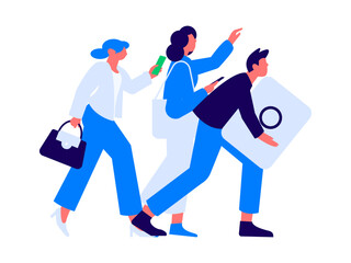 Holiday shopping people doing e-commerce online shopping flat vector concept operation hand drawn illustration
