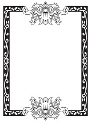 Baroque Border Outline with Ornamental Corners
