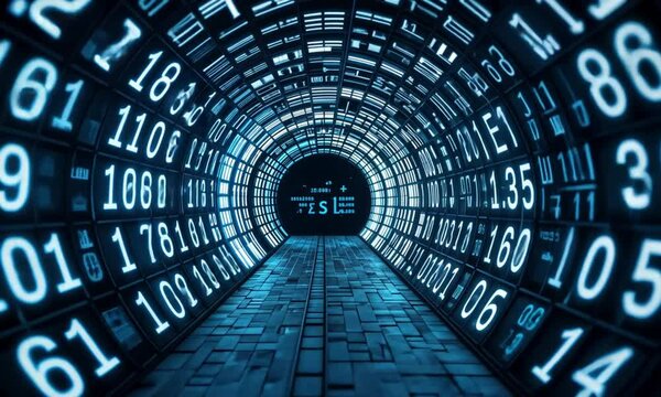 Digital Tunnel with Binary Code
